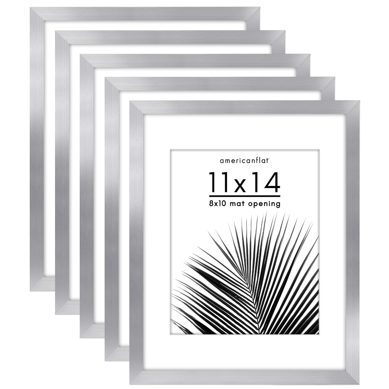 Americanflat Picture Frame Set with Mat - Set of 5 - Photo Frame Set of Five for Wall Display - Plexiglass Cover - Hanging Hardware